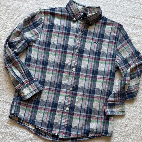 Vineyard Vines Other - Boys Vineyard Vines Plaid Button-Down Shirt - Navy, Green & Pink
